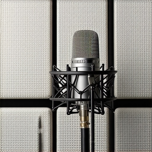 A professional podcast studio setup with acoustic treatment and high-end gear