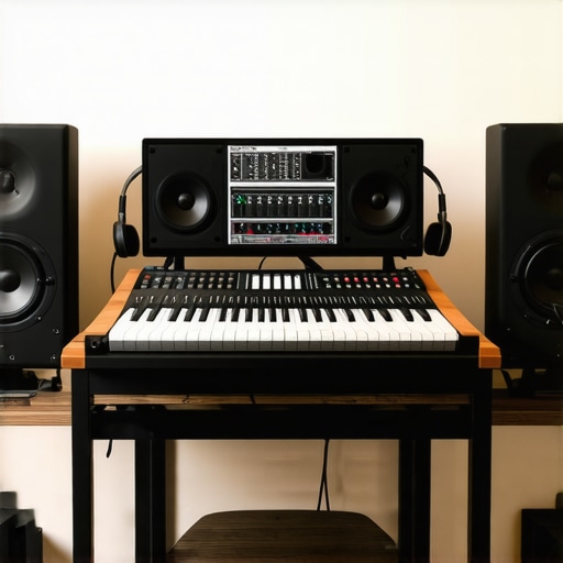 Professional home studio with DAW, headphones, and soundproofing