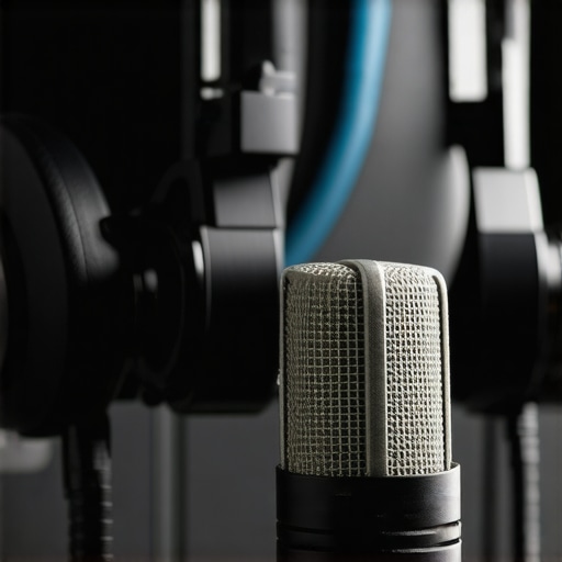 A technician calibrating studio headphones using measurement tools