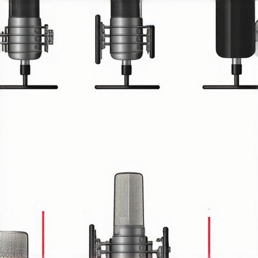 Illustration showing the correct distance and angle for microphone setup in a podcast studio
